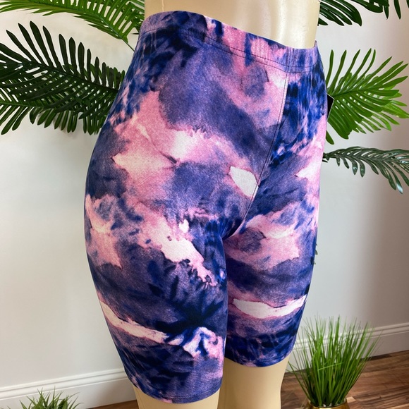 ‼️ Tie Dye Biker Shorts Leggings Active Wear Short - Picture 2 of 8
